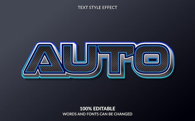 Editable text effect Auto Mobile Text Style