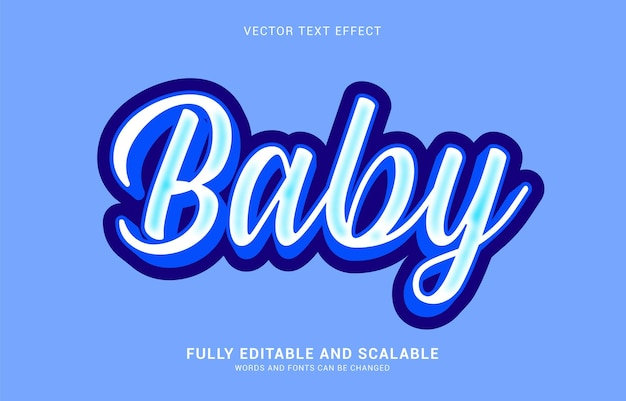 Editable text effect Baby style can be use to make Title