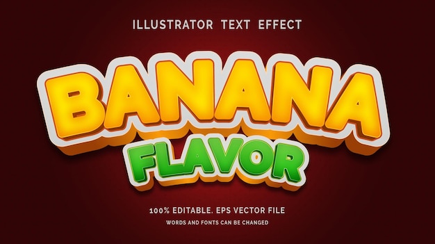 Editable Text Effect Banana Flavor Style  