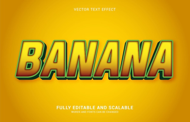 Editable text effect Banana style