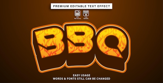 Editable text effect bbq