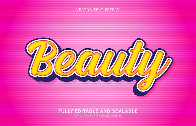 Editable text effect Beauty style