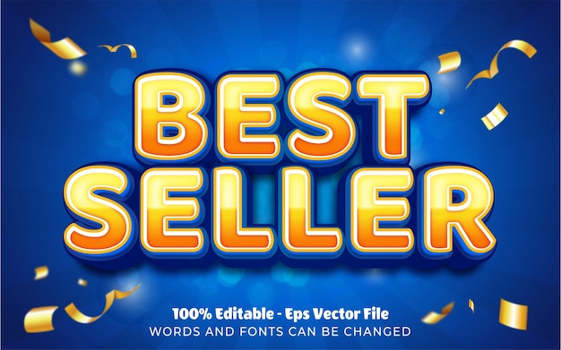 Editable text effect, best seller style illustrations