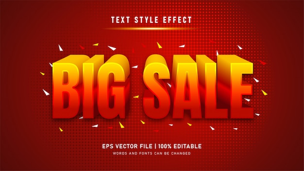 Editable text effect. Big sale text style effect