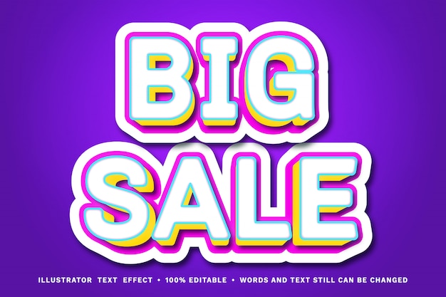 Editable text effect - big sale text style