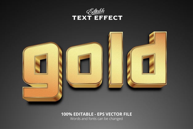 Editable text effect Black background Gold text