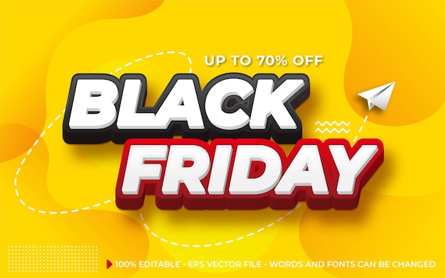 Editable text effect, Black friday