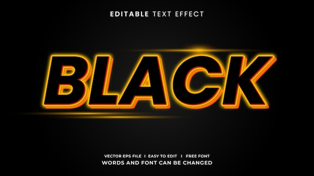 Editable text effect black light style