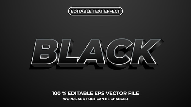 Editable text effect black