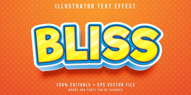 Editable text effect - blissful text style