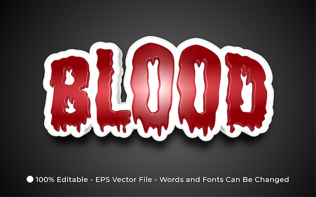 Editable text effect Blood style illustrations