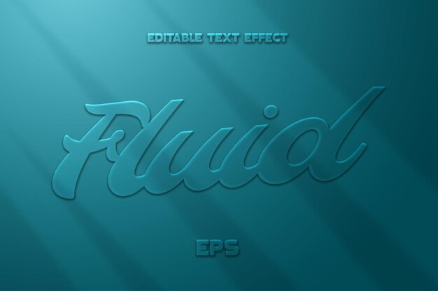 Vector editable text effect, blue background, fluid text