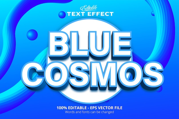 Editable text effect Blue fantastic background Blue Cosmos text effect