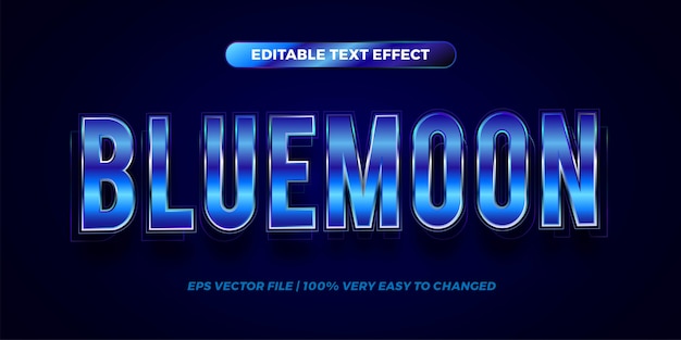 Editable text effect - Blue moon text style