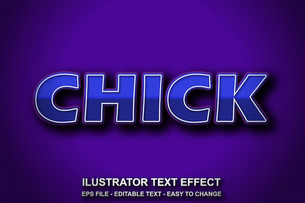 Editable text effect blue style