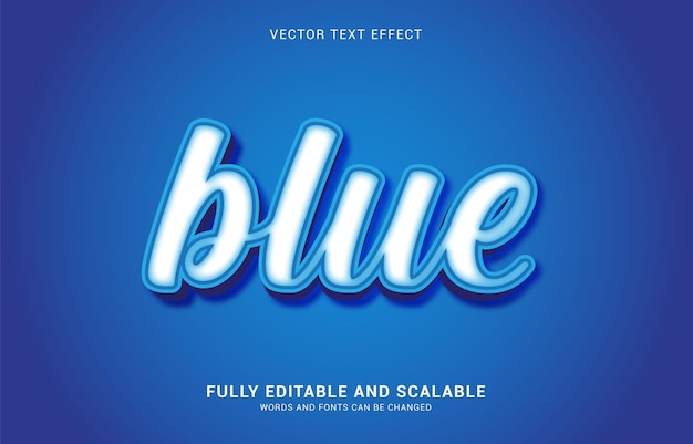 Editable text effect Blue style