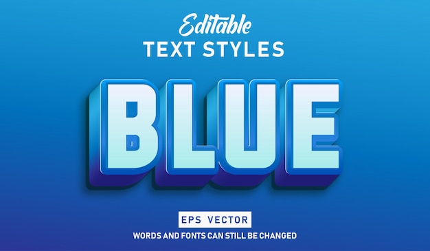 Editable Text Effect Blue  