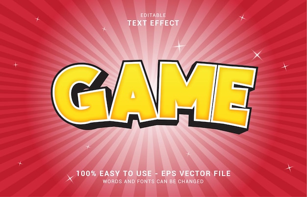 Editable text effect, Bold Game style can be use to make Title