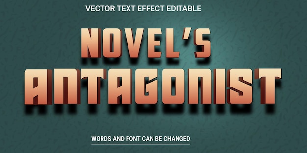 Editable text effect book antagonist