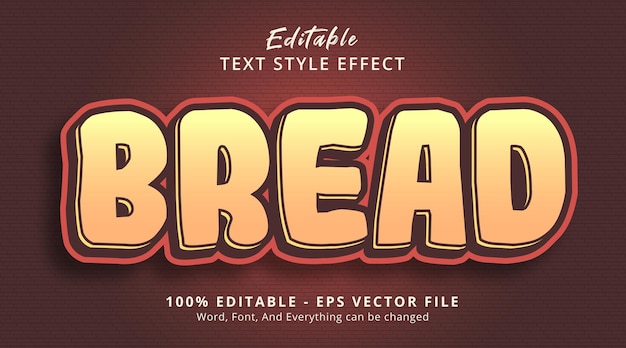 Editable text effect, Bread text on headline poster style effect