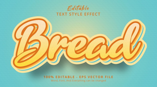 Editable text effect, Bread text on popular fancy color combination effect