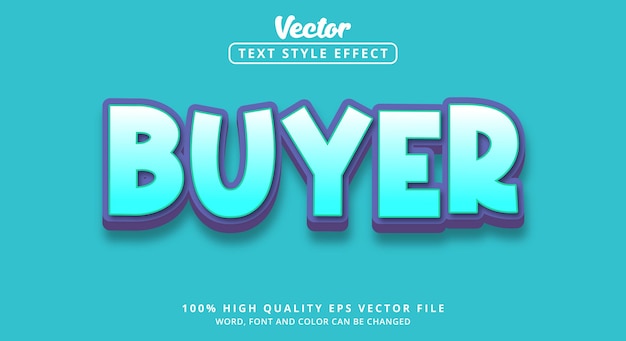 Editable text effect, Buyer text with modern style