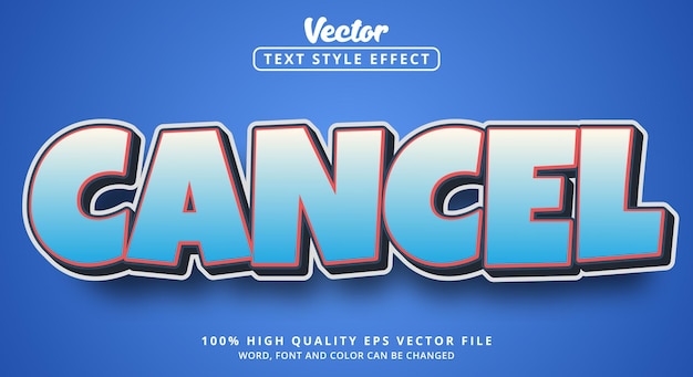 Editable text effect Cancel text with colorful style and combination style