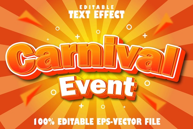 Editable Text Effect Carnival Event 3D Emboss Style