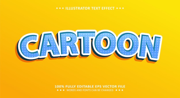 Editable Text Effect Cartoon Blue Style