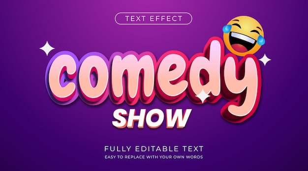 Vector editable text effect cartoon style for comedy show or entertainment