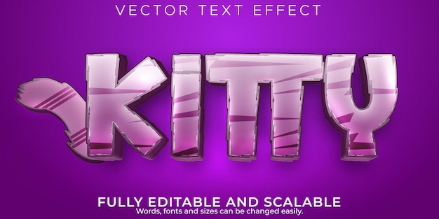 Editable text effect cat, 3d kitty and kitten font style