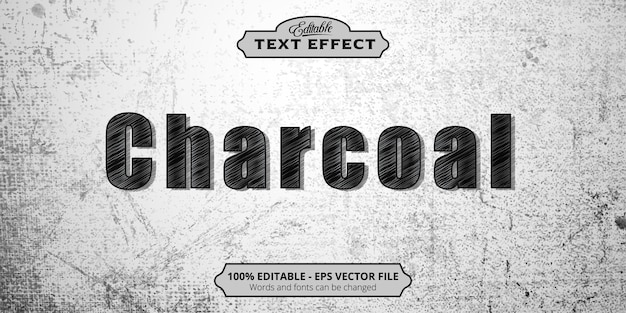 Editable text effect, Charcoall text