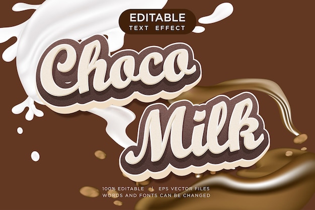 editable text effect in chocolate style