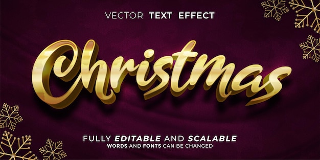 Editable text effect christmas 3d effect style concept