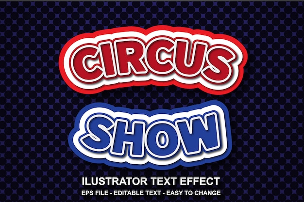 Editable text effect circus show style