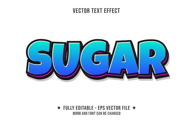 Editable text effect clean modern gradient sugar style