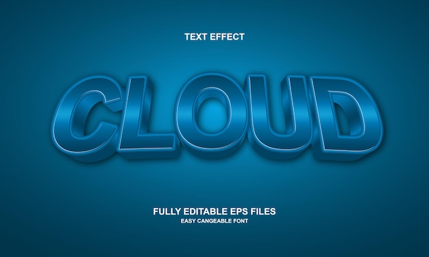 editable text effect cloud