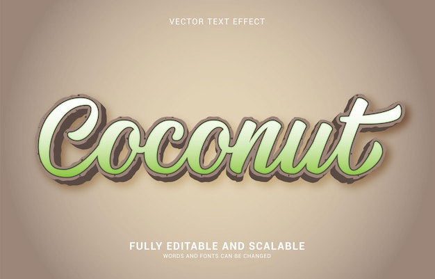 Editable text effect Coconut style