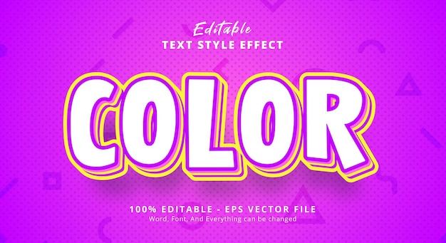 Editable text effect Color text with layered combination style