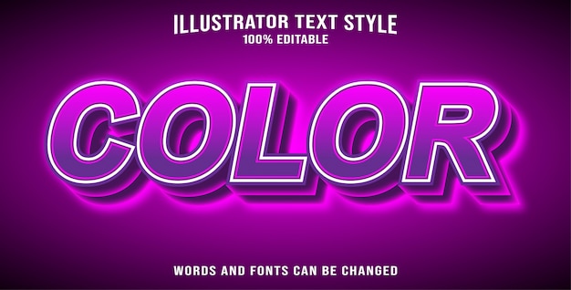 Editable text effect color