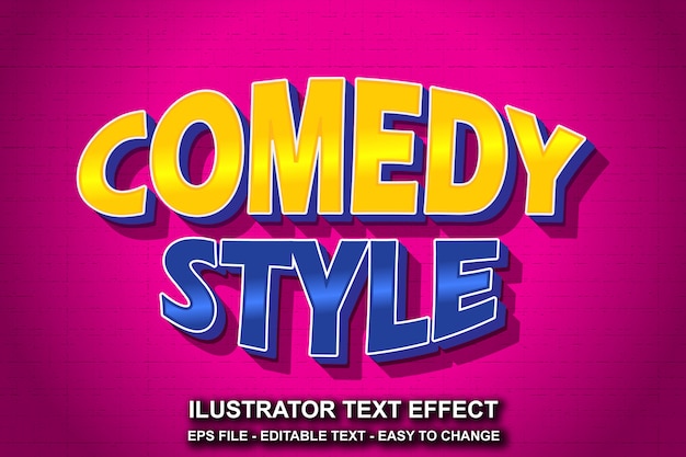 Editable text effect comedy style