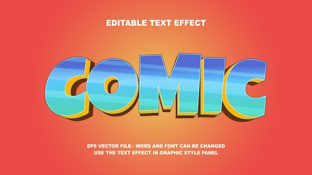 Editable Text Effect Comic 3D Vector Template