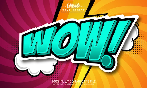 editable text effect in comic cartoon style