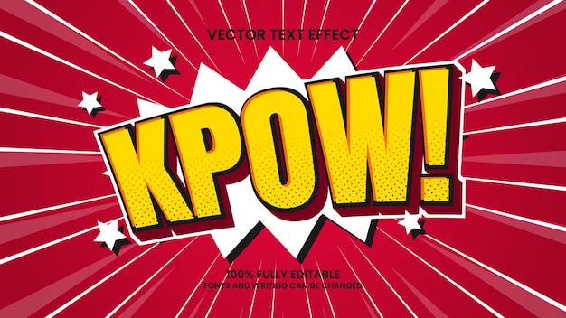 editable text effect comic kpow