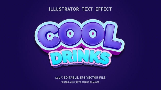 Editable Text Effect Cool Drinks Style  