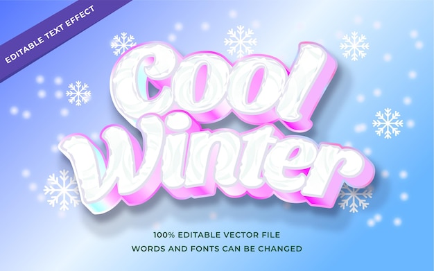 Editable text effect Cool winter