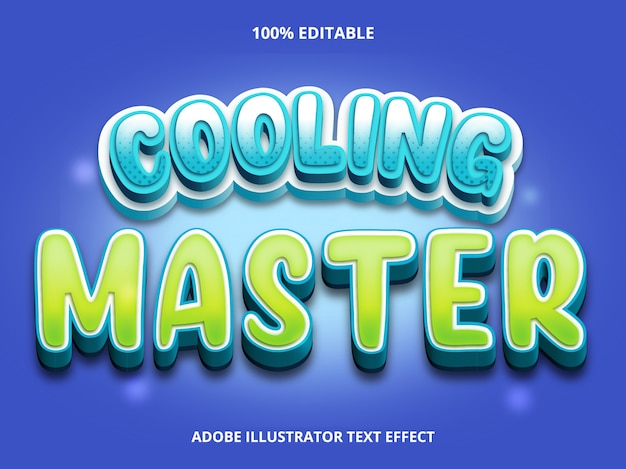 Editable text effect - Cooling master title style