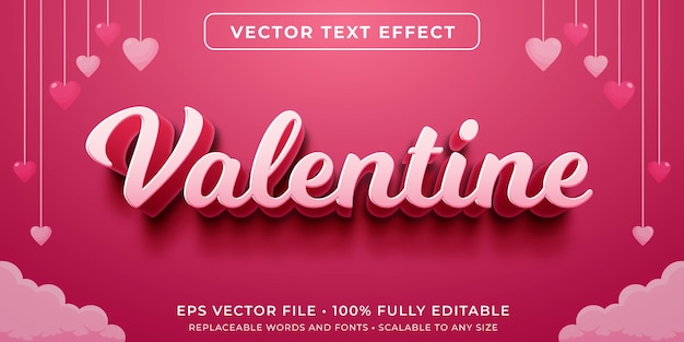 Editable text effect in cursive valentine style