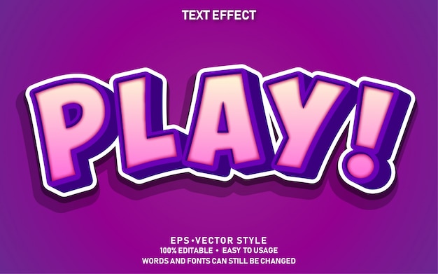 Editable Text Effect Cute Play 