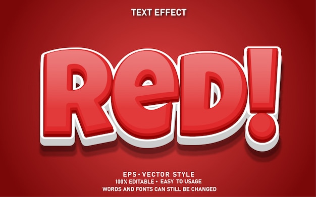 Editable Text Effect Cute Red